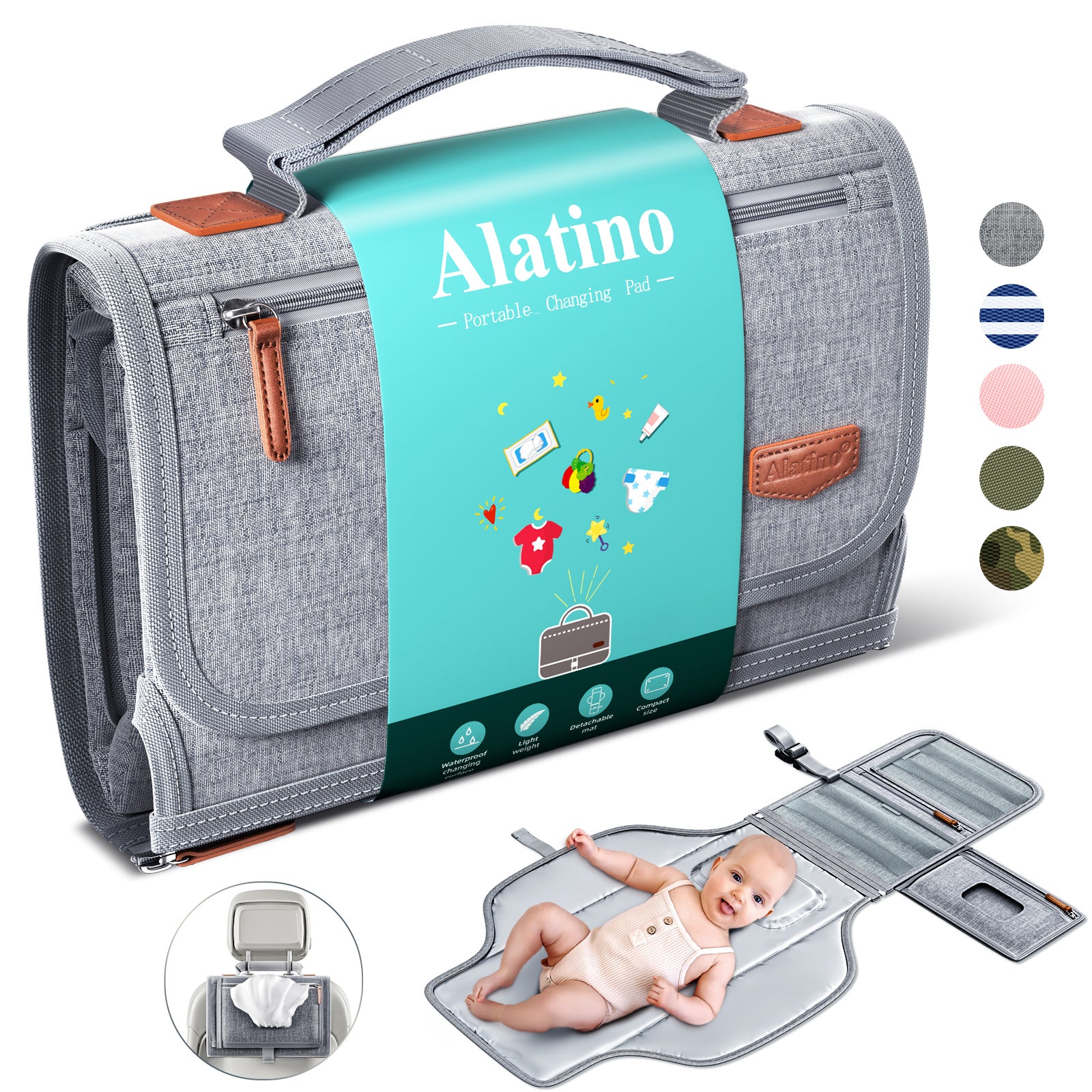 summer infant portable changing pad Alatino Portable Diaper Changing Pad for Baby, Detachable Travel Chang