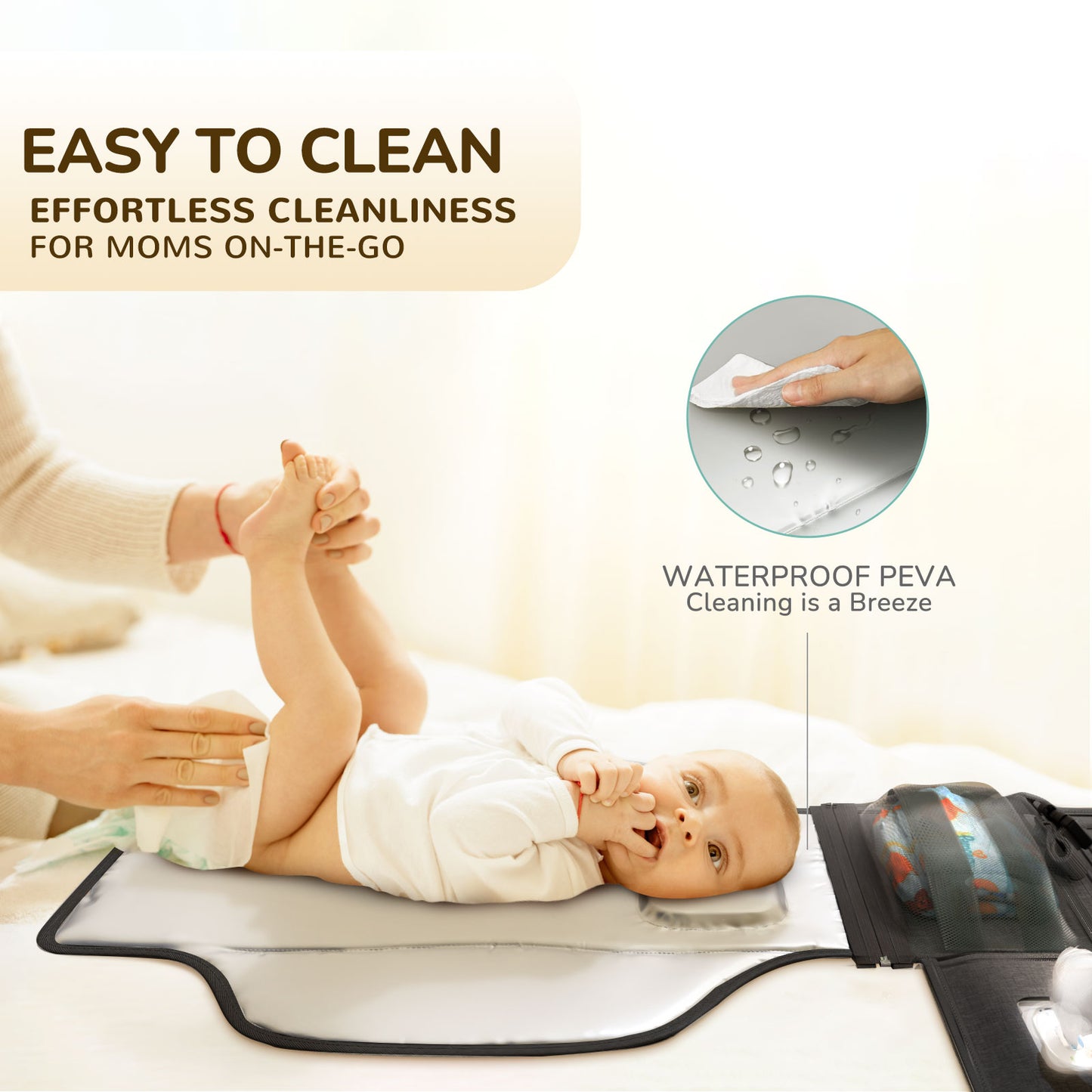 Portable Diaper Changing Pad for Baby(Black)