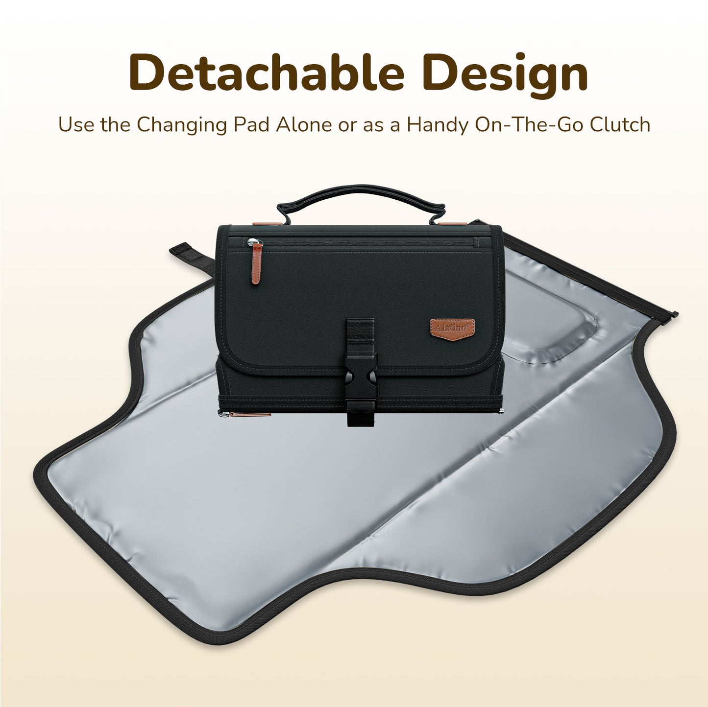 Portable Diaper Changing Pad for Baby(Black)